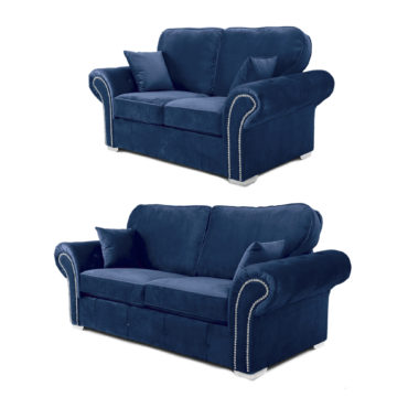 Oakland 3+2 Seater Sofa Set Plush Velvet Blue