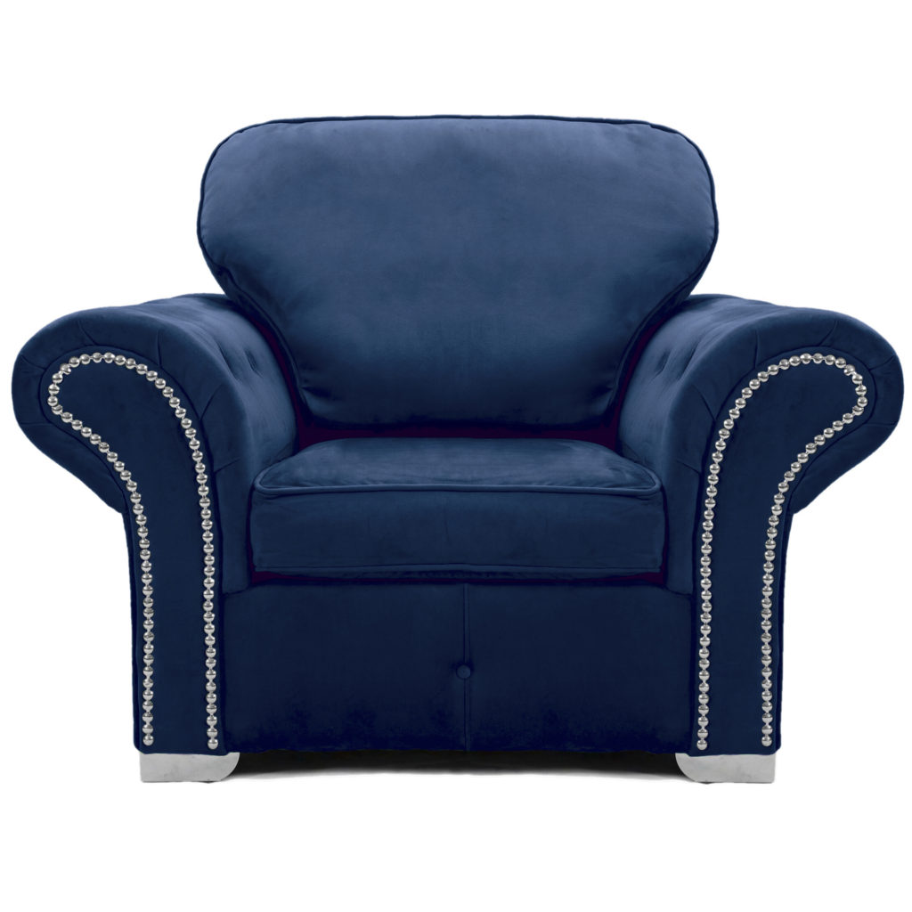 Oakland Armchair Plush Velvet Blue