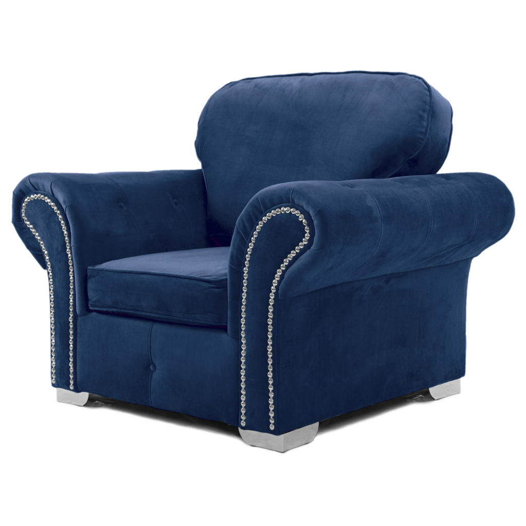 Oakland Armchair Plush Velvet Blue