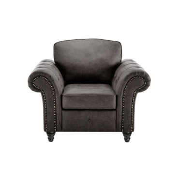 Oakland Armchair Leather Effect Charcoal