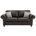 Oakland 3 Seater Sofa Leather Effect Charcoal