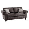 Oakland 3 Seater Sofa Leather Effect Charcoal