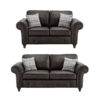 Oakland 3+2 Seater Sofa Set Leather Effect Charcoal