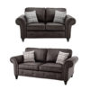 Oakland 3+2 Seater Sofa Set Leather Effect Charcoal