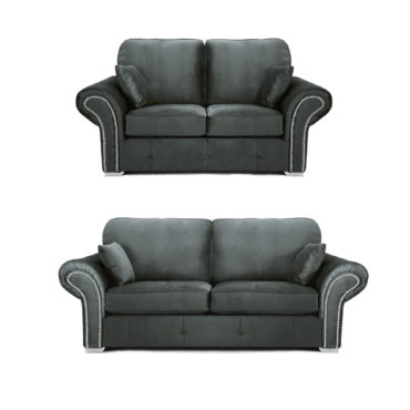 Oakland 3+2 Seater Sofa Set Plush Velvet Cosmic Grey