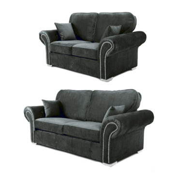 Oakland 3+2 Seater Sofa Set Plush Velvet Cosmic Grey