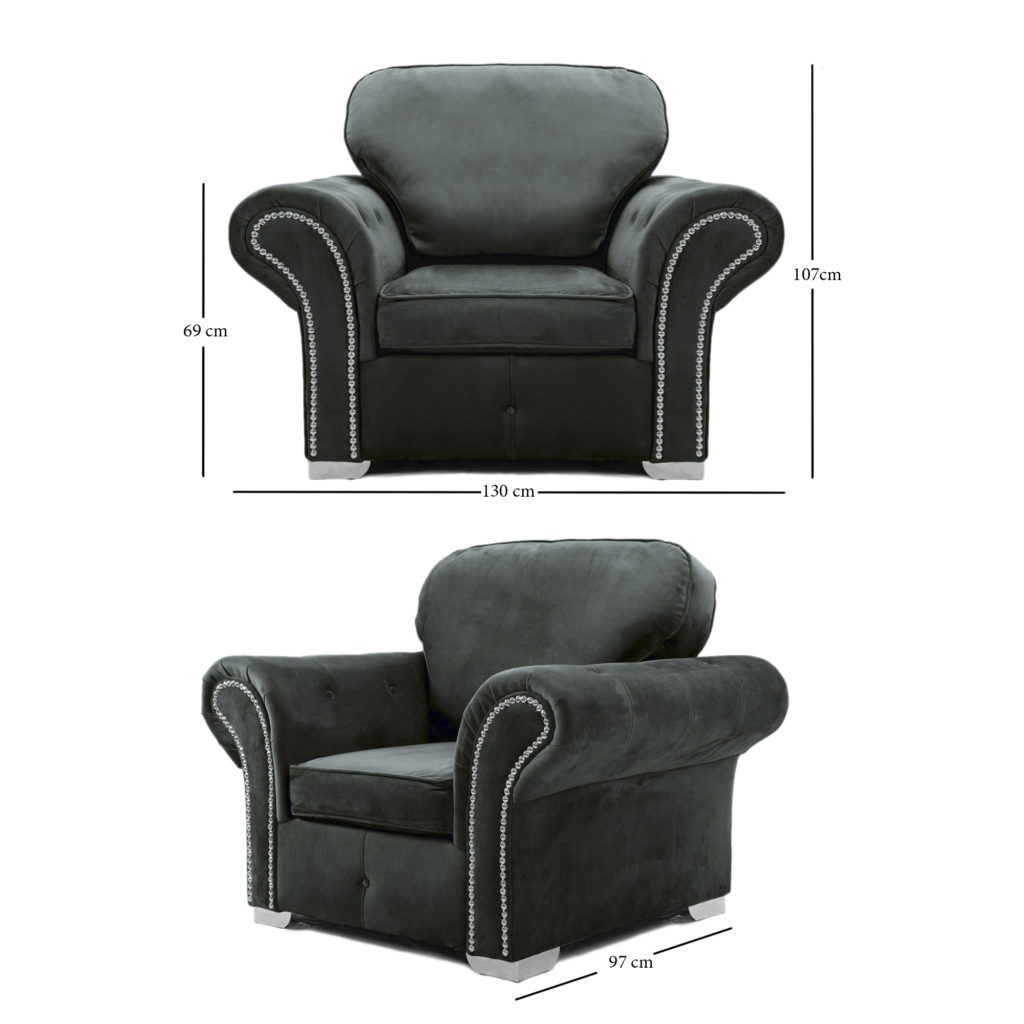 Oakland Armchair Plush Velvet Cosmic Grey