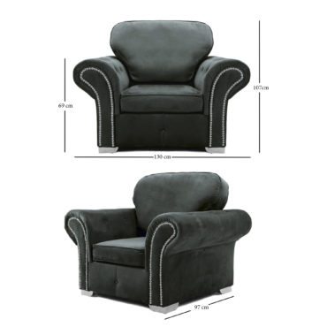 Oakland Armchair Plush Velvet Cosmic Grey