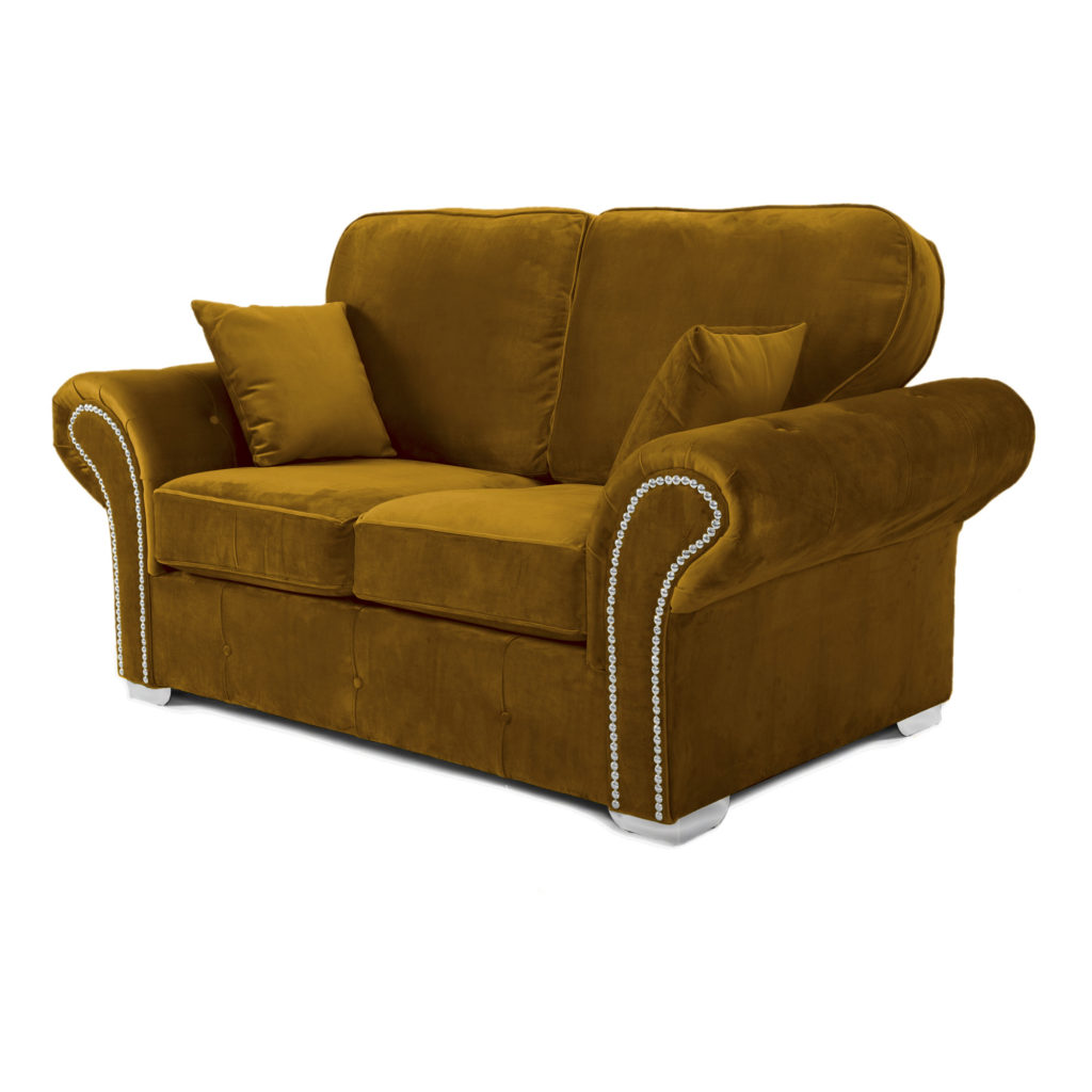 Oakland 2 Seater Sofa Plush Velvet Gold