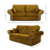 Oakland 3 Seater Sofa Plush Velvet Gold