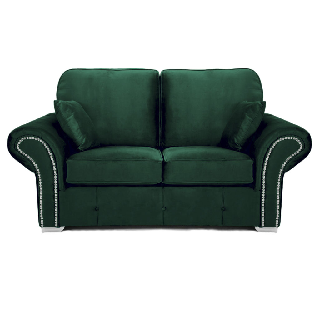 Oakland 2 seater sofa plush velvet green