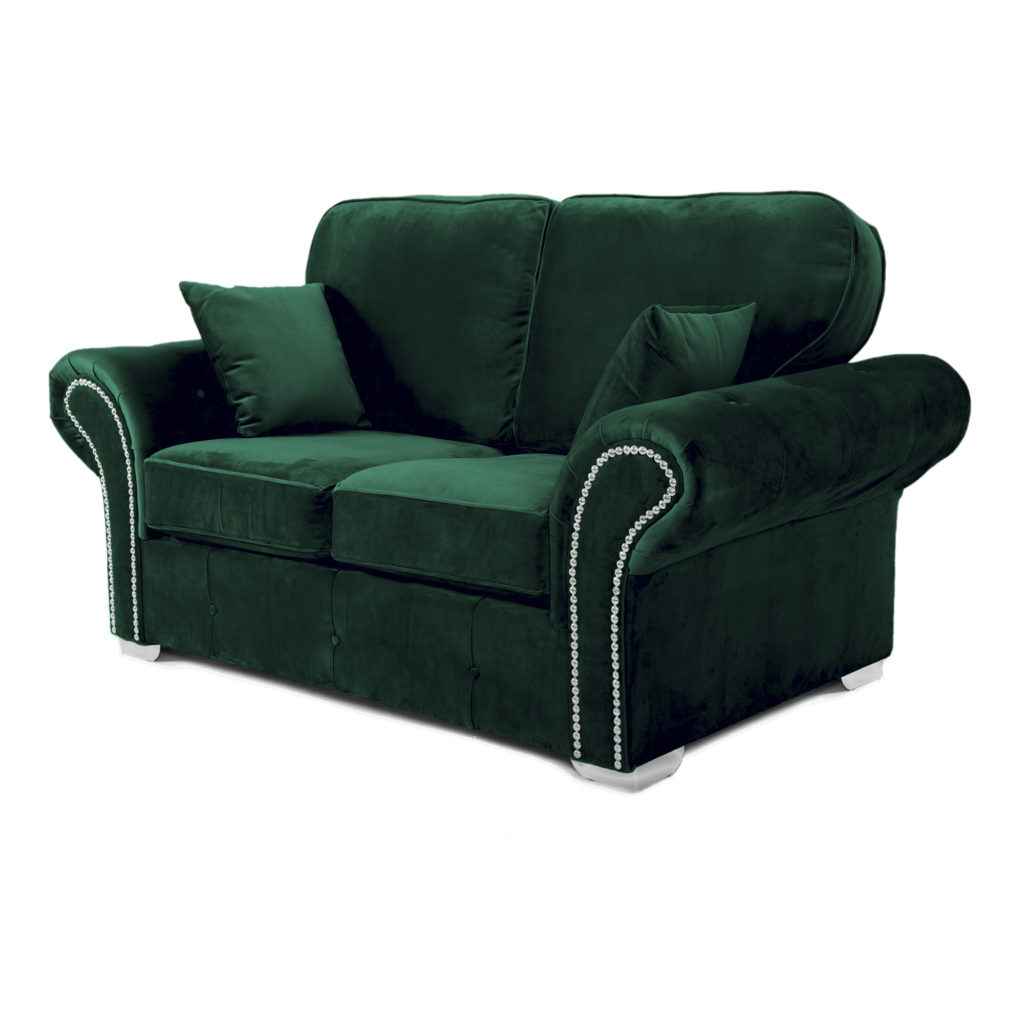 Oakland 2 seater sofa plush velvet green