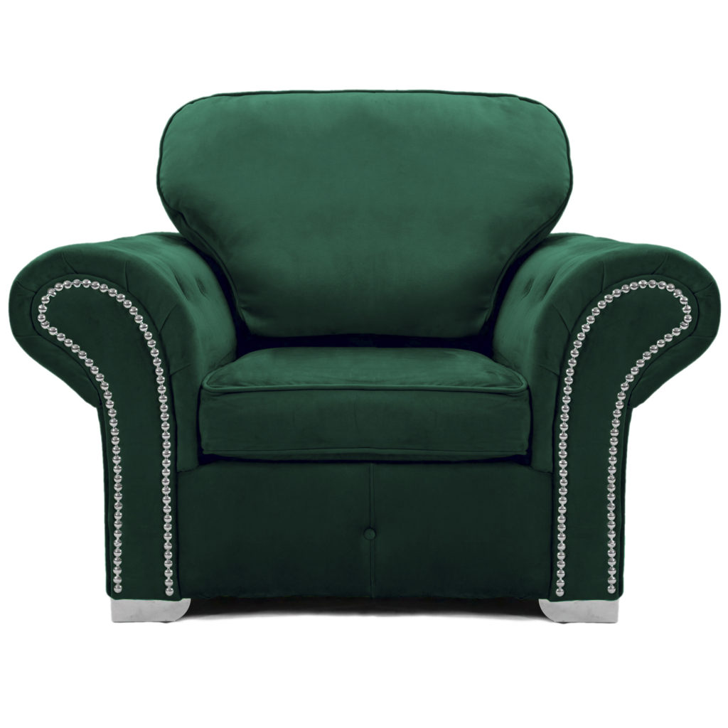 Oakland armchair plush velvet green