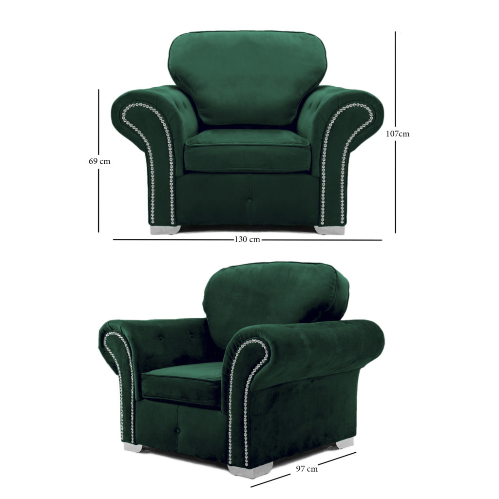 Oakland armchair plush velvet green