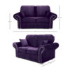 Oakland 2 Seater Sofa Plush Velvet Purple