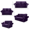 Oakland 3+2 Seater Sofa Set Plush Velvet Purple