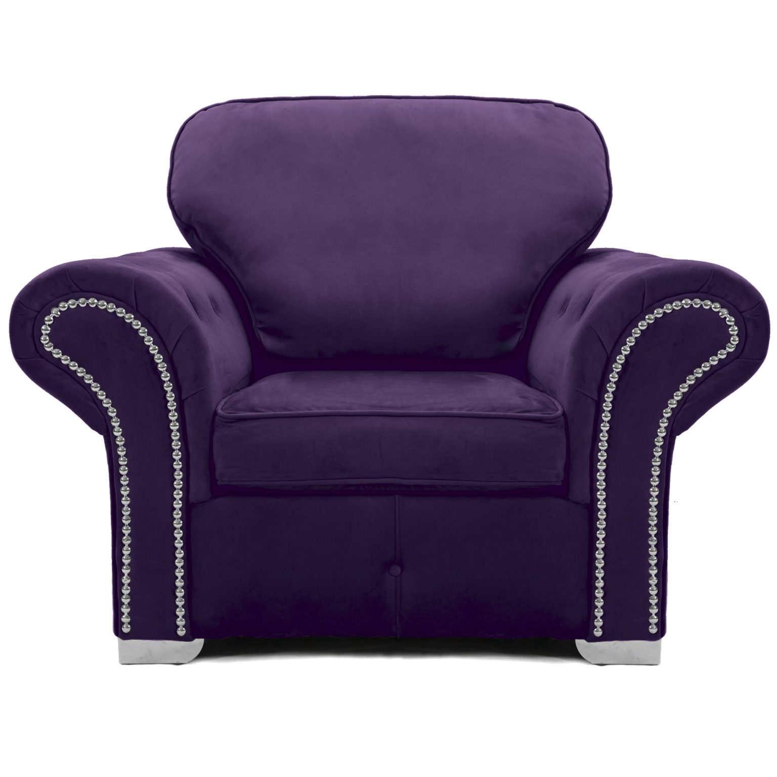 Oakland Armchair Plush Velvet Purple