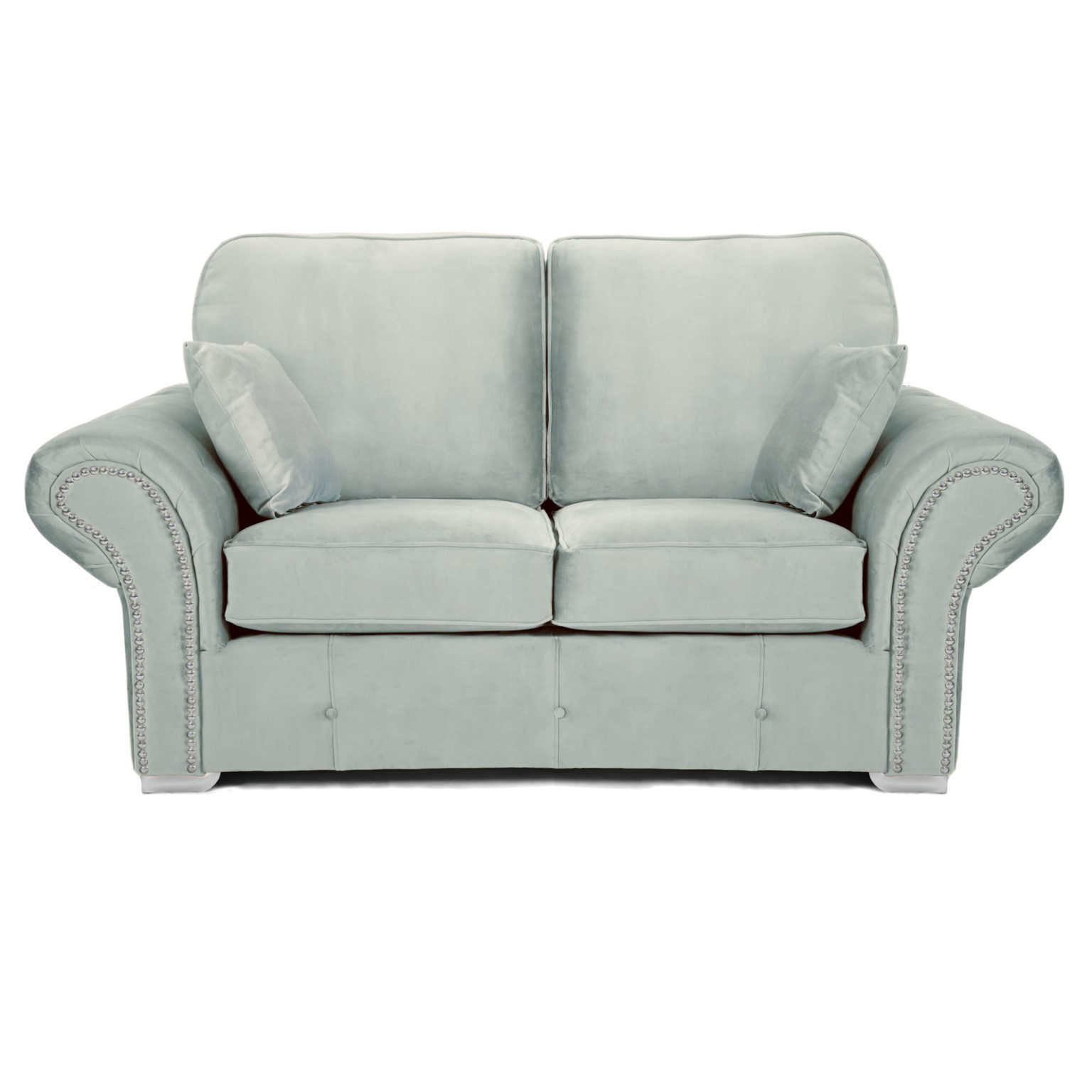 Oakland 2 Seater Sofa Plush Velvet Silver