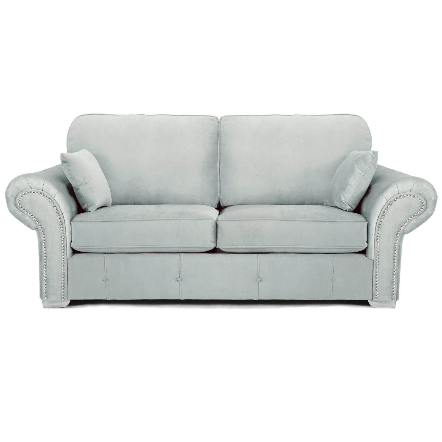 Oakland 3 Seater Sofa Plush Velvet Silver