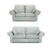 Oakland 3+2 Seater Sofa Set Plush Velvet Silver