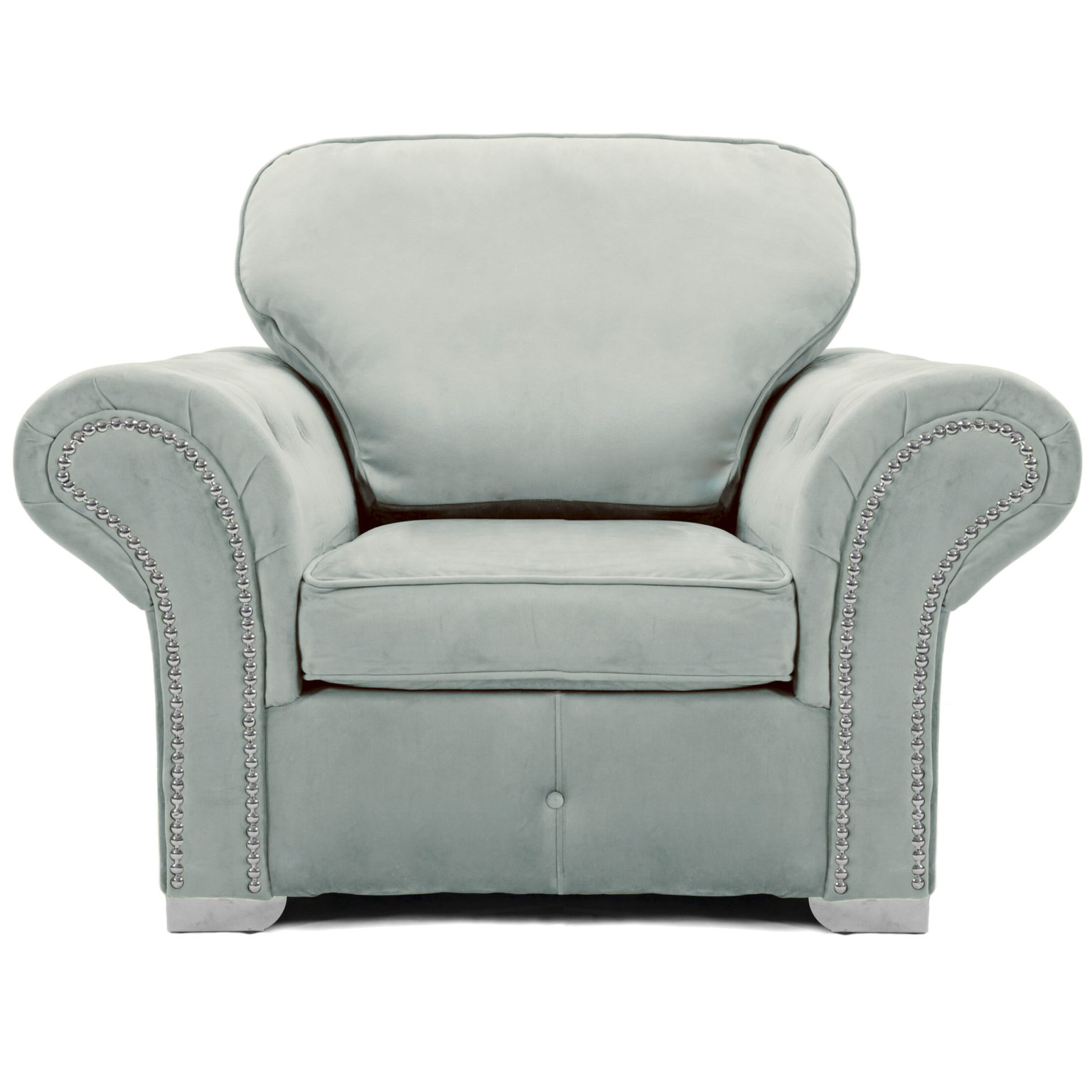 Oakland Armchair Plush Velvet Silver