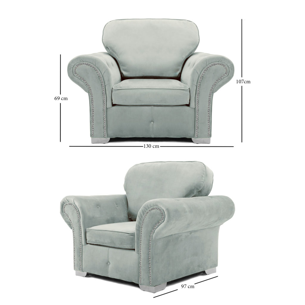 Oakland Armchair Plush Velvet Silver