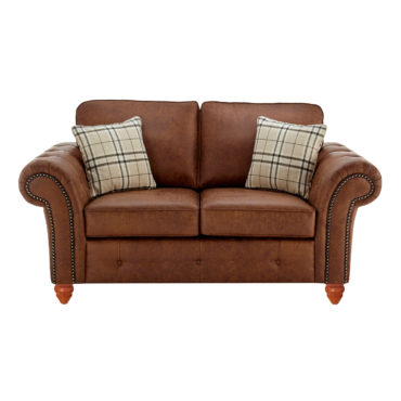 Oakland 2 Seater Sofa Leather Effect Tan