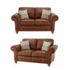 Oakland 2 Seater Sofa Leather Effect Tan