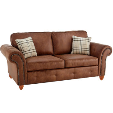 Oakland 3 Seater Sofa Leather Effect Tan