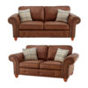 Oakland 3 Seater Sofa Leather Effect Tan