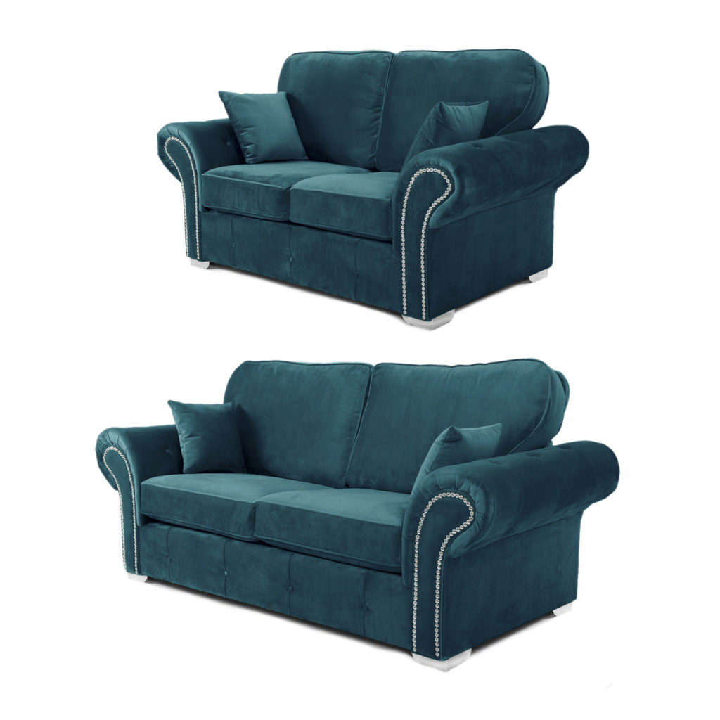 Oakland 3+2 Seater Sofa Set Plush Velvet Teal