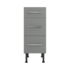 Pre Assembled Modern 350mm fitted kitchen 3 Drawer unit matt dust grey