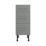 Pre Assembled Modern 350mm fitted kitchen 3 Drawer unit matt dust grey