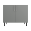 Pre Assembled Modern 1000mm fitted kitchen universal base unit matt dust grey