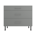 Pre Assembled Modern 1000mm fitted kitchen 3 Drawer unit matt dust grey