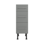 Pre Assembled Modern 300mm fitted kitchen 3 Drawer unit matt dust grey