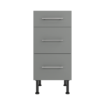 Pre Assembled Modern 400mm fitted kitchen 3 Drawer unit matt dust grey