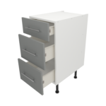 Pre Assembled Modern 400mm fitted kitchen 3 Drawer unit matt dust grey