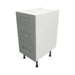Pre Assembled Modern 400mm fitted kitchen 3 Drawer unit matt dust grey