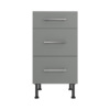 Pre Assembled Modern 450mm fitted kitchen 3 Drawer unit matt dust grey