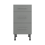 Pre Assembled Modern 450mm fitted kitchen 3 Drawer unit matt dust grey