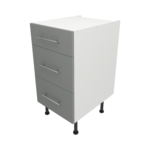 Pre Assembled Modern 450mm fitted kitchen 3 Drawer unit matt dust grey