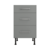 Pre Assembled Modern 500mm fitted kitchen 3 Drawer unit matt dust grey