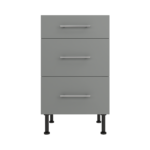 Pre Assembled Modern 500mm fitted kitchen 3 Drawer unit matt dust grey