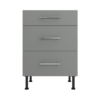 Pre Assembled Modern 600mm fitted kitchen 3 Drawer unit matt dust grey