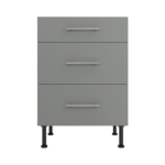 Pre Assembled Modern 600mm fitted kitchen 3 Drawer unit matt dust grey