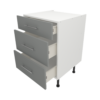 Pre Assembled Modern 600mm fitted kitchen 3 Drawer unit matt dust grey