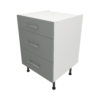 Pre Assembled Modern 600mm fitted kitchen 3 Drawer unit matt dust grey