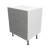 Pre Assembled Modern 700mm fitted kitchen 3 Drawer unit matt dust grey