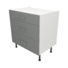 Pre Assembled Modern 800mm fitted kitchen 3 Drawer unit matt dust grey